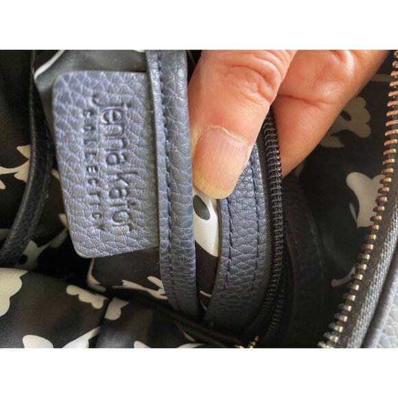 Jenna Kator Purse bag Navy Blue Pebbled Vegan Leather & Matching Wallet - Picture 13 of 16